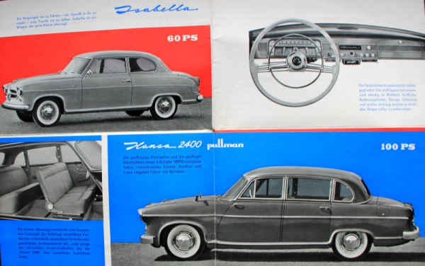 Borgward Modelprogram 1957 Carbrochure (10027)